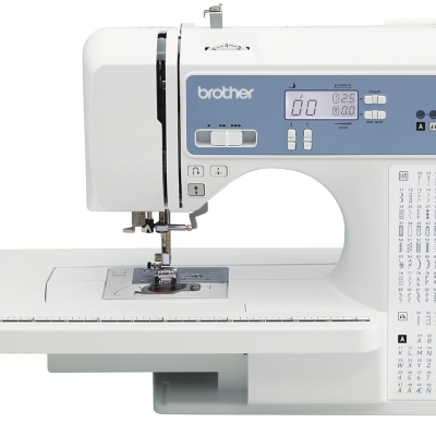 Brother Sewing and Quilting Machine, Computerized, 165 Built-in Stitches, LCD Display, Wide Table, 8 Included Presser Feet, White